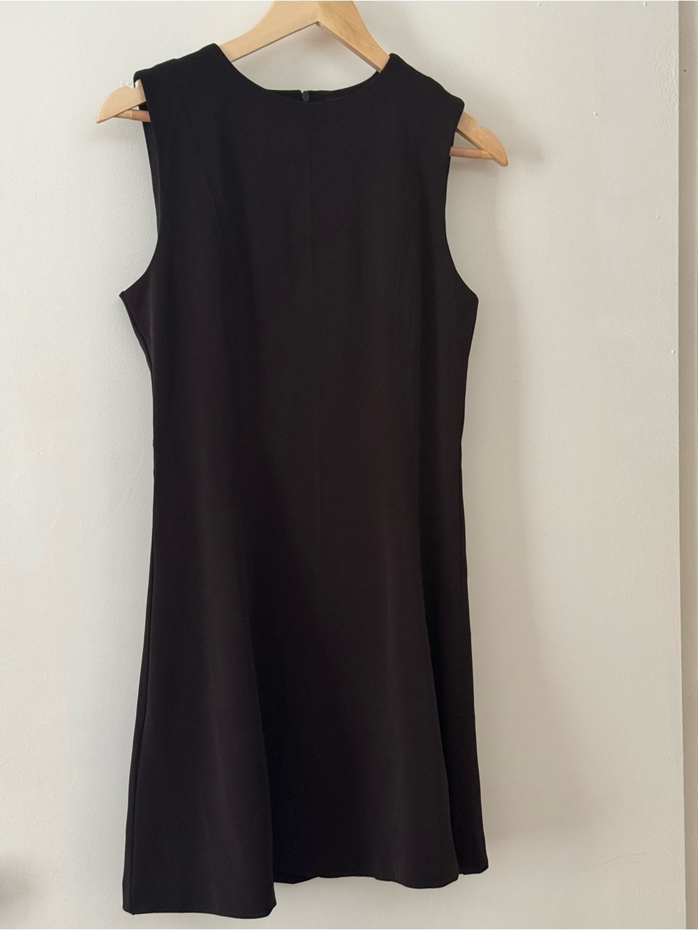 Zara Black Sleeveless Shift Dress Minimalist Knee Length Career Chic Medium